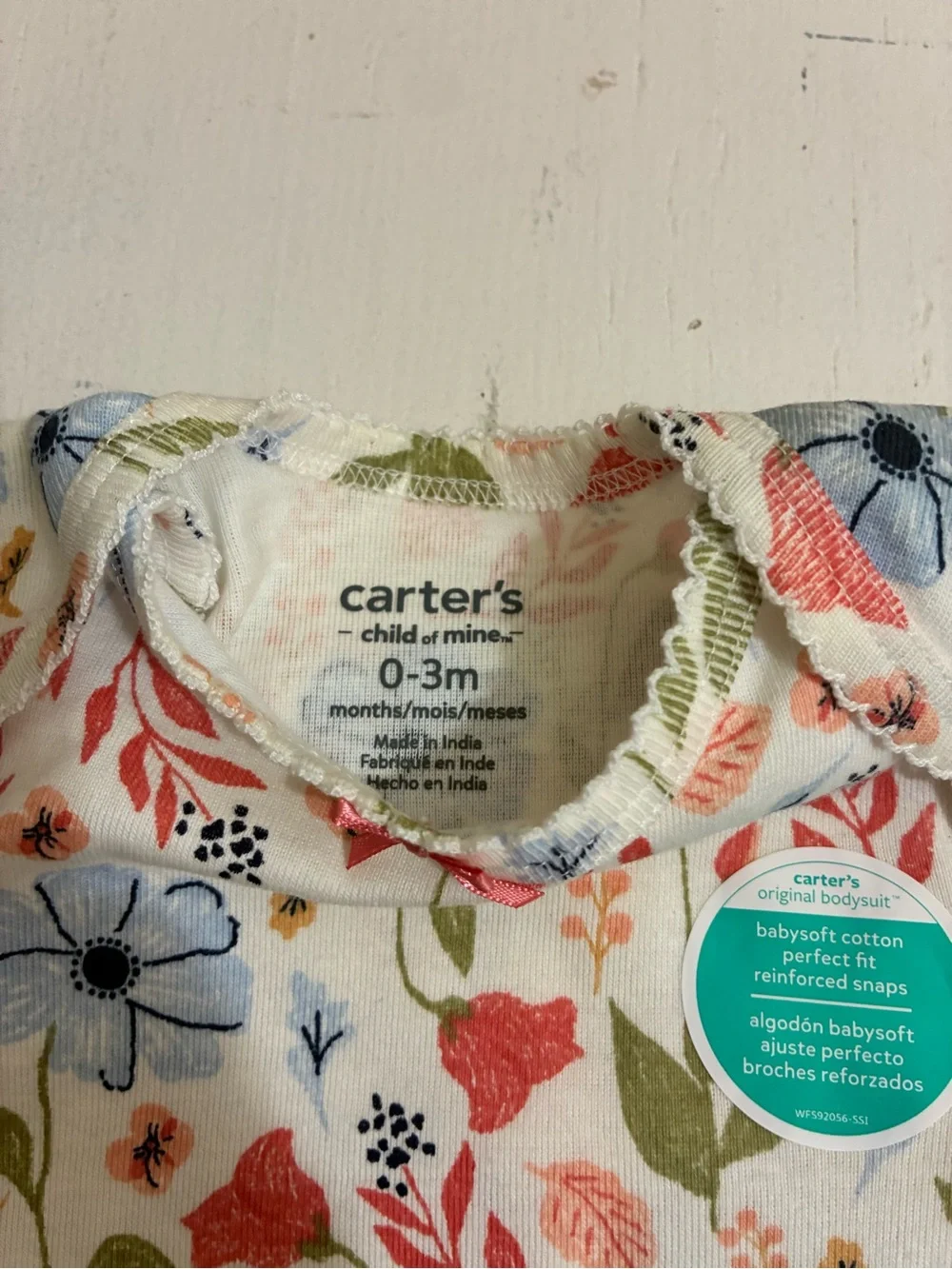 Carter's Light Blue Bird Print One-Piece Bodysuit